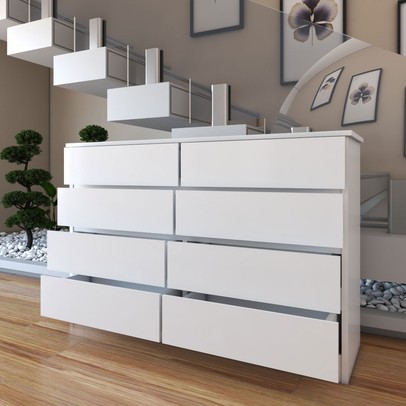 Cômoda House 8 Gavetas Branco - Panorama Móveis