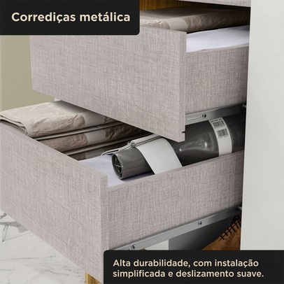 Guarda-Roupa Solteiro Antares 2 Portas 2 Gavetas com Espelho Marrocos/Off White - Mx Móveis