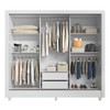 Guarda-Roupa Casal Office 3 Portas 2 Gavetas com Espelho Branco - Pnr Móveis