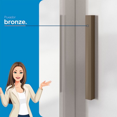 Guarda-Roupa Casal Office 3 Portas 2 Gavetas com Espelho Branco - Pnr Móveis