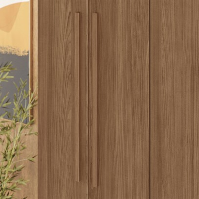 Guarda-Roupa Casal Santana 8 Portas 6 Gavetas com Espelho Jatoba - Pnr Móveis