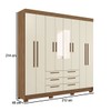 Guarda-Roupa Casal Santana 8 Portas 6 Gavetas com Espelho Jatoba/Areia - Pnr Móveis