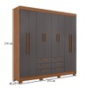 Guarda-Roupa Casal Santana 8 Portas 6 Gavetas Jatoba/Grafite - Pnr Móveis