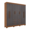 Guarda-Roupa Casal Santana 8 Portas 6 Gavetas Jatoba/Grafite - Pnr Móveis