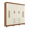 Guarda-Roupa Casal Santana 8 Portas 6 Gavetas Jatoba/Areia - Pnr Móveis