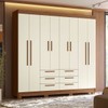 Guarda-Roupa Casal Santana 8 Portas 6 Gavetas Jatoba/Areia - Pnr Móveis