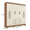Guarda-Roupa Casal Santana 8 Portas 6 Gavetas Jatoba/Areia - Pnr Móveis