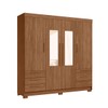 Guarda-Roupa Casal Tibagi 4 Portas 6 Gavetas com Espelho Jatoba - Pnr Móveis