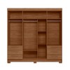 Guarda-Roupa Casal Tibagi 4 Portas 6 Gavetas com Espelho Jatoba - Pnr Móveis