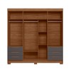 Guarda-Roupa Casal Tibagi 4 Portas 6 Gavetas com Espelho Jatoba/Grafite - Pnr Móveis