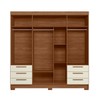 Guarda-Roupa Casal Tibagi 4 Portas 6 Gavetas com Espelho Jatoba/Areia - Pnr Móveis