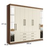 Guarda-Roupa Casal Belize 8 Portas 6 Gavetas com Espelho Jatoba/Areia - Pnr Móveis