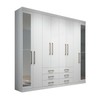 Guarda-Roupa Casal Belize 8 Portas 6 Gavetas com Espelho Branco - Pnr Móveis