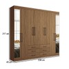 Guarda-Roupa Casal Belize 8 Portas 6 Gavetas com Espelho Jatoba - Pnr Móveis