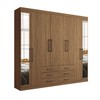 Guarda-Roupa Casal Belize 8 Portas 6 Gavetas com Espelho Jatoba - Pnr Móveis