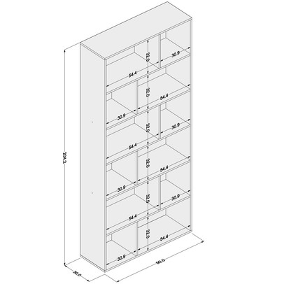 Estante para Livros Xangai 10 Prateleiras Branco - Politorno
