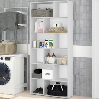 Estante para Livros Xangai 10 Prateleiras Branco - Politorno