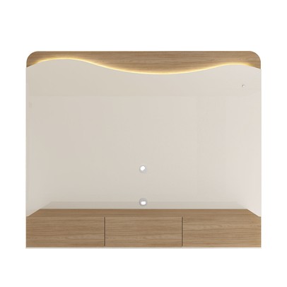Painel para TV Até 86 Polegadas Lumiere 3 Gavetas com Led Off White/Carvalho - Artely Móveis