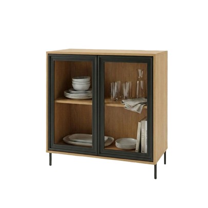 Aparador Refresh 2 Portas com Vidro Mel/Preto - Brv