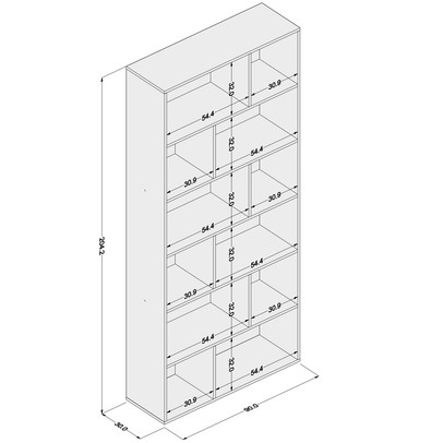 Estante para Livros Xangai 10 Prateleiras Castanho - Politorno