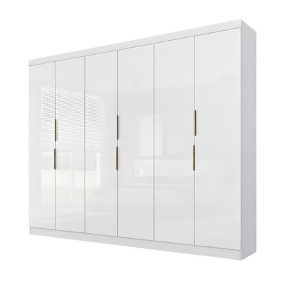 Guarda-Roupa Casal 12k 6 Portas 4 Gavetas Branco - Maxel