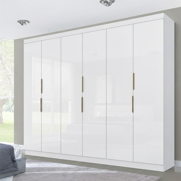 Guarda-Roupa Casal 12k 6 Portas 4 Gavetas Branco - Maxel