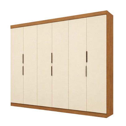 Guarda-Roupa Casal 12k 6 Portas 4 Gavetas Cinamomo/Off White - Maxel