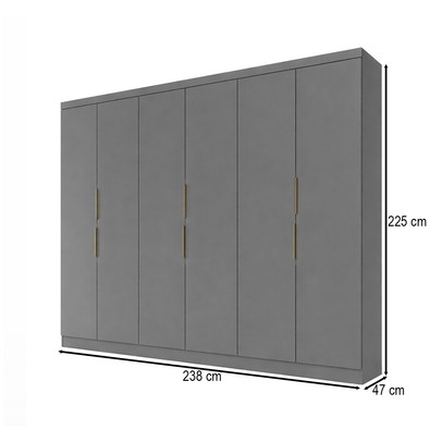 Guarda-Roupa Casal 12k 6 Portas 4 Gavetas Onix - Maxel