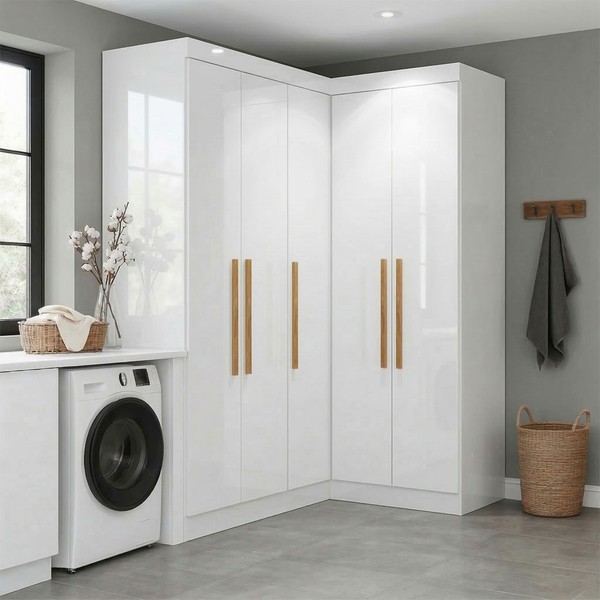 Armário Multiuso Modulado Celan 5 Portas Branco - Pnr Móveis