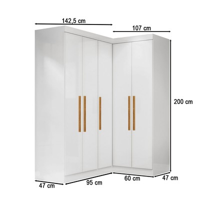 Armário Multiuso Modulado Celan 5 Portas Branco - Pnr Móveis