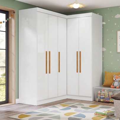 Guarda-Roupa Infantil Modulado Toi 5 Portas Branco - Pnr Móveis