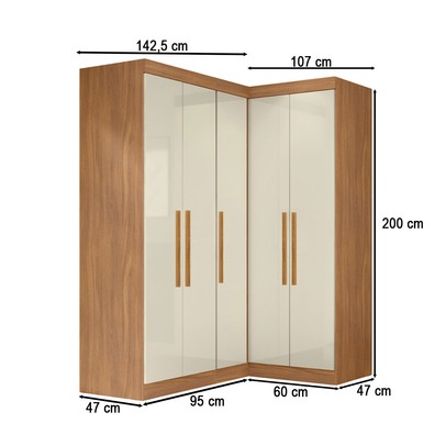 Guarda-Roupa Infantil Modulado Toi 5 Portas Cinamomo/Off White - Pnr Móveis