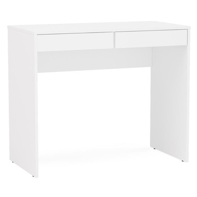 Mesa Escrivaninha Tijuca 90cm 2 Gavetas Branco - Politorno