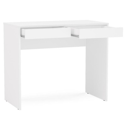 Mesa Escrivaninha Tijuca 90cm 2 Gavetas Branco - Politorno