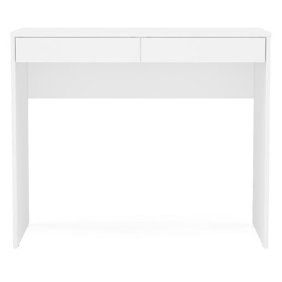 Mesa Escrivaninha Tijuca 90cm 2 Gavetas Branco - Politorno
