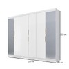 Guarda-Roupa Casal 12k 6 Portas 4 Gavetas com Espelho Branco - Maxel