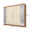 Guarda-Roupa Casal 12k 6 Portas 4 Gavetas com Espelho Cinamomo/Off White - Maxel