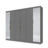 Guarda-Roupa Casal 12k 6 Portas 4 Gavetas com Espelho Onix - Maxel