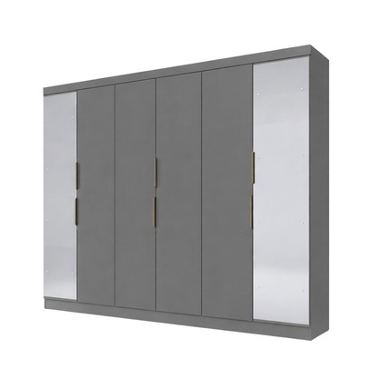 Guarda-Roupa Casal 12k 6 Portas 4 Gavetas com Espelho Onix - Maxel