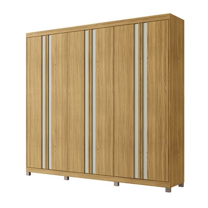 Guarda-Roupa Casal Pervoi 6 Portas 4 Gavetas Ipê/Sabbia - Decibal