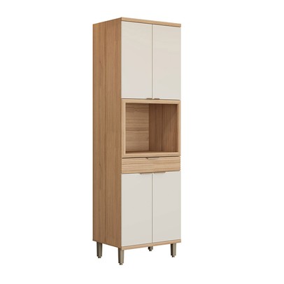 Torre Quente Bless 4 Portas 1 Gaveta 100% Mdf Jequitiba/Off White Fosco - Linea Brasil