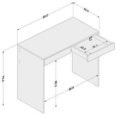 Mesa Escrivaninha Tijuca 90cm 2 Gavetas Castanho - Politorno