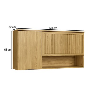 Armário Aéreo Cozinha 120 Cm Copenhague 2 Portas Ipê - Decibal
