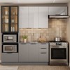 Cozinha Completa Lumina 8 Portas 4 Gavetas com Vidro Cinza - Telasul