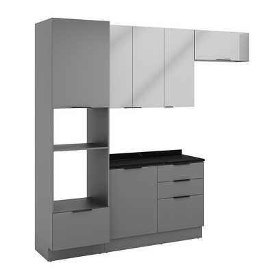 Cozinha Completa Lumina 6 Portas 4 Gavetas Cinza - Telasul