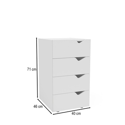 Gaveteiro Porto 4 Gavetas 40250684 Branco - Politorno
