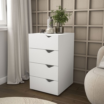 Gaveteiro Porto 4 Gavetas 40250684 Branco - Politorno