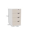 Gaveteiro Porto 4 Gavetas 40250684 Creme/Branco - Politorno