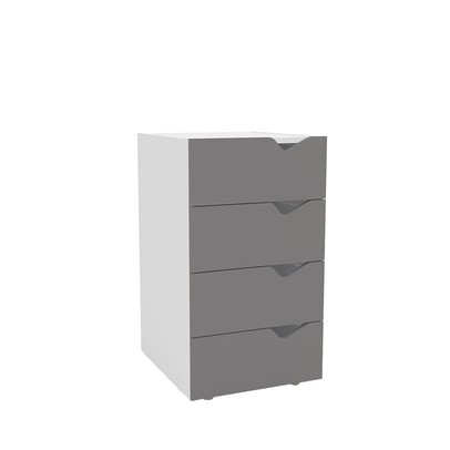 Gaveteiro Porto 4 Gavetas 40250684 Cinza/Branco - Politorno