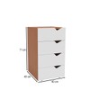 Gaveteiro Porto 4 Gavetas 40250684 Branco/Freijó - Politorno